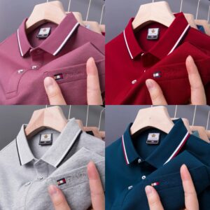 Slim Fit Casual Tops Men's pocket Polo Shirts (Pack of 4)