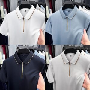 Light luxury men's short sleeve polo T-shirt