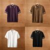 Summer color blockedlapel polo T shirt (Pack of 4)